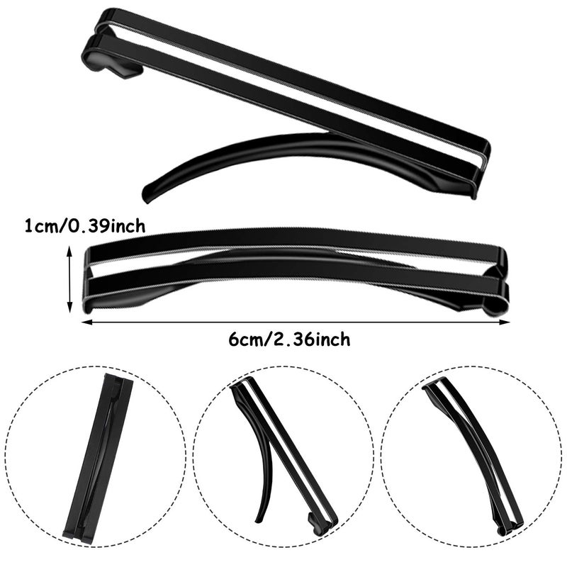 WILLBOND 48 Pieces No Slip Metal Hair Clips Hairpin Open Center Metal Barrettes 2.36 x 0.39 Inch Snap Button Hairpin for Women, Gold Silver Black and Coffee - Image 3